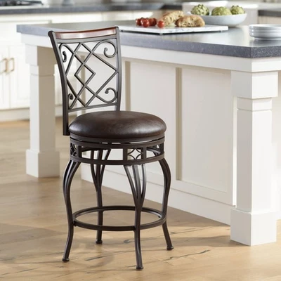 Hartley Bronze Swivel Bar Stool 25 1/2" High Traditional Kitchen Counter Island - Image 1 of 4