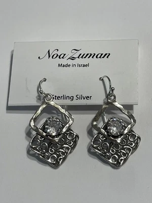 Stunninf Noa Zuman Israel Sterling Silver Gemstone Drop Earrings NWT - Image 1 of 4