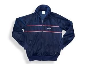 Vintage 80s Adidas Trefoil Logo Full Zip Track Jacket Pockets Mens Size L, Navy - Picture 1 of 8