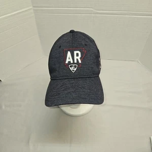Arkansas Razorbacks Golf Hat Mens Heather Grey Under Armour Strapback Dad Cap - Picture 1 of 5