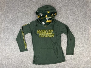 Green Bay Packers NFL Team Apparel Women’s Lightweight Hooded T-Shirt Sz L - Picture 1 of 6