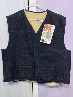 De Colección Carhartt 8SVL Azul Denim EE. UU. Chaleco Forro Pila Talla 4XLT Western Nuevo de Lote Antiguo Nuevo con Etiquetas EE. UU. Foto 1 de 4