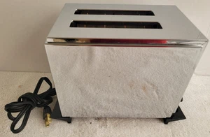 VINTAGE FOSTARIA SLAB SIDED MIRROR BRIGHT CHROME 2 SLICE TOASTER 34122 - Picture 1 of 9