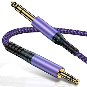 3.5mm to 1/4 Adapter Stereo Audio Cable for Guitar, Laptop, Home Theater Devi... - Picture 1 of 7