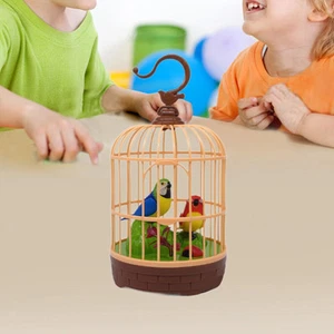 Singing Chirping Bird in Cage Parrot Birds Toys for Kids Baby Toddlers - Picture 1 of 6
