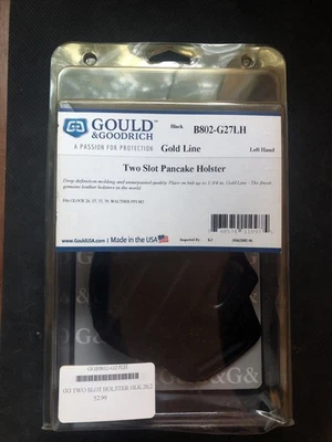 Gould & Goodrich 2 Slot Pancake Holster, Left Hand Glock 26,27,33,39 B802-G27LH