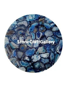 21" Blue Agate Table Top / Agate Coffee Table Top handmade Decor - Picture 1 of 4