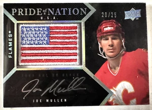 2008-09 UD BLACK JOE MULLEN PRIDE OF A NATION PATCH AUTO #PN-JM #/25 USA FLAMES - Picture 1 of 2