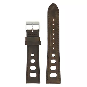 DASSARI Distressed Leather Rally Racing Watch Band Strap - Picture 1 of 22