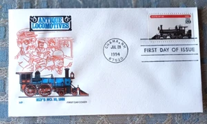 STEAM LOCOMOTIVE ELY'S NO. 10 1994 FARNAM CACHET FDC UNADDR - Picture 1 of 1