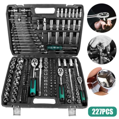 227pcs Ratchet Spanner Socket Set Screwdriver 1/2 1/4 3/8" Hand Tool Toolbox UK - Image 1 of 4