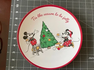 Pottery Barn Mickey and Minnie holiday Christmas Tree plate New - Picture 1 of 2
