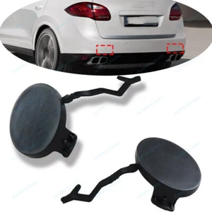 Pair Rear Bumper Tow Hole Cap Tow Hook Cover Fit For Porsche Cayenne 2011-2014 - Picture 1 of 7