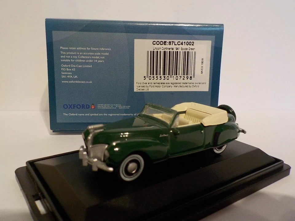 Lincoln Continental 1941 - verde, Oxford diecast 1/87 nuevo lanzamiento Foto 1 de 1