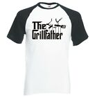 Funny "The Grillfather" Raglan Baseball T-Shirt