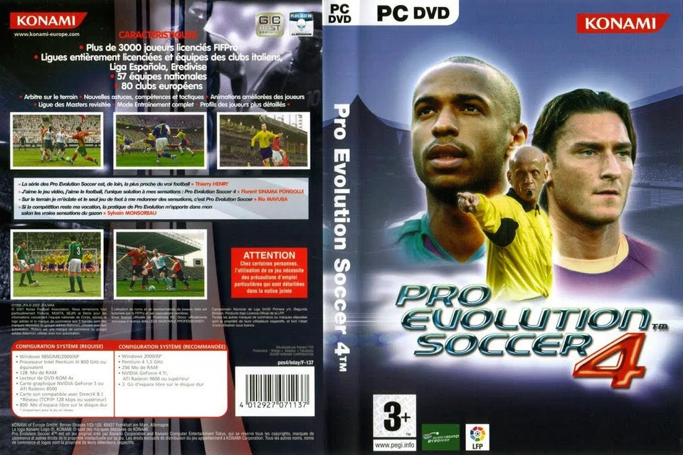 Pro Evolution Soccer 4 - DVD-ROM pour PC (Konami) Neuf sous cellophane d'origine - Photo 1/1