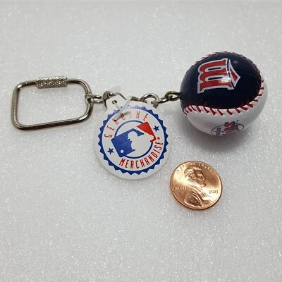 1986 LIL' SPORTS BRAT Vintage MLB Minnesota Twins Baseball Shaped Keychain - Image 1 of 4