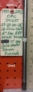OMC Johnson Evinrude 20 25 30 35 Hp 15" Drive Shaft pt# 341635 341636 1984-2003 - Picture 1 of 3