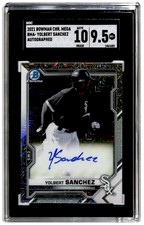 2021 Bowman Chrome Prospect Autographs Mojo Refractor Black Yolbert Sanchez Auto