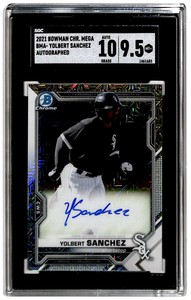 2021 Bowman Chrome Prospect Autographs Mojo Refractor Black Yolbert Sanchez Auto
