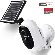 1080P Outdoor HD NETZWERK CAMERA AUßEN Überwachungskamera & Solarpanel，WIFI