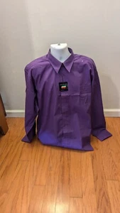 NWOT DANIEL ELLISSA MENS DRESS SHIRT BANDED COLLAR 17.5 purple NWOT sleeve 36-37 - Picture 1 of 6
