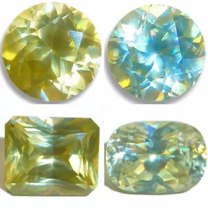 Lab Created Zincite Round, Oval, Emerald Faceted Loose Gemstones Fine Cut AA+ - Picture 1 of 16