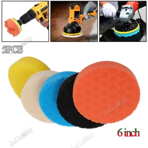 5x 6in Buffing Sponge Polishing Pad Kit Waxing For Car Polisher Buffer Polisher - Picture 1 of 17