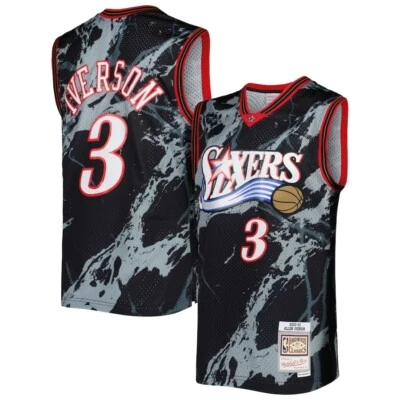 Allen Iverson Women's Basketball Jersey Philadelphia 76ers Mitchell & Ness Black - Image 1 of 3