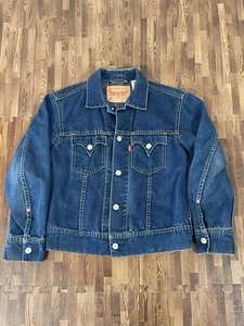 Levis Type 1 Trucker Denim Jacket Womens Size L Iconic Blue Jean Western - Picture 1 of 8
