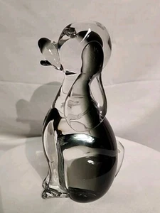 Rare Vtg Murano Art Glass Large Dog Figurine Sculpture Smokey Black - Picture 1 of 10