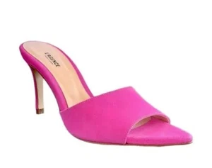 L’agence Shoes Pink Sz 38.5 Sandals Neon Pink Suede Size 8.5 Worn Once - Imagen 1 de 7