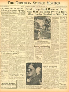 September 22, 1943 WWII Original Int. Newspaper SOVIET TROOPS SEE DOMES OF KIEV - Picture 1 of 2