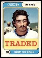 1974 Topps Traded Fernando Gonzalez . Kansas City Royals #649T