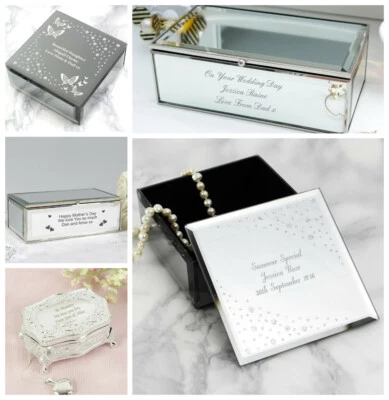 Personalised Message Jewellery Trinket Box Mother Daughter Gift Idea for Her - Image 1 of 2