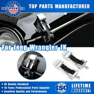 Pair Chrome Hood Lock Catches Latches Locking for 2007-2018 Jeep Wrangler JK - Picture 1 of 8