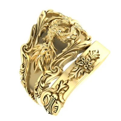 Anillo Fénix Pájaro Animal Joyería Regalos para Hombres Joyería de Latón Talla 6-15 Foto 1 de 4