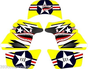 Yamaha PW50 Graphics Decal Sticker Kit PW 50 Yellow US Airforce - Bild 1 von 1