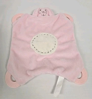 POTTERY BARN KIDS РОЗОВЫЙ КРОЛИК ПЛЮШЕВЫЙ МИЛЫЙ РЕБЕНОК Teethe ЗАЩИТНОЕ ОДЕЯЛО 10» - Изображение 1 из 4