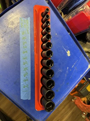 Snap-on 3/8” Drive Deep Impact SAE Sockets 1”- 5/16” - Image 1 of 4