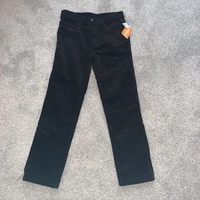 Nuevo Nuevo con etiquetas Pantalones de Pana Gymboree Niños Talla 8 Negro Cintura Ajustable Frente Plano Foto 1 de 4