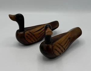 Vintage 7" koreanische Holz Hochzeit Enten - handgeschnitzt & lackiert - Bild 1 von 4