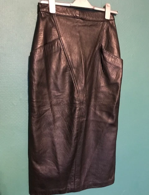 Vintage Sphinx Ladies Black Soft Leather Pencil Skirt Womens UK Size 12/14 - Image 1 of 4