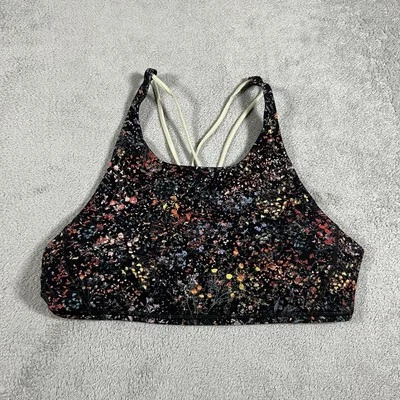 Lululemon Free To Be Sports Bra Women 10 High Neck Flowerescent Floral Strap Gym - Image 1 of 4