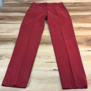 Brooks Brothers Milano Pants Mens 32x34 Red Cotton Straight Leg Dress Chino - Picture 1 of 7