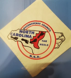 BSA Lt. green Neckerchief, "Tar Heels" Occoneechee Council, North Carolina - Picture 1 of 2
