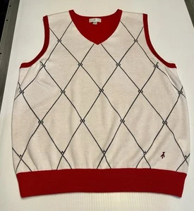 Green Lamb Golf Rautenmuster rot und weiß Pullover Weste Größe 12 - Bild 1 von 9