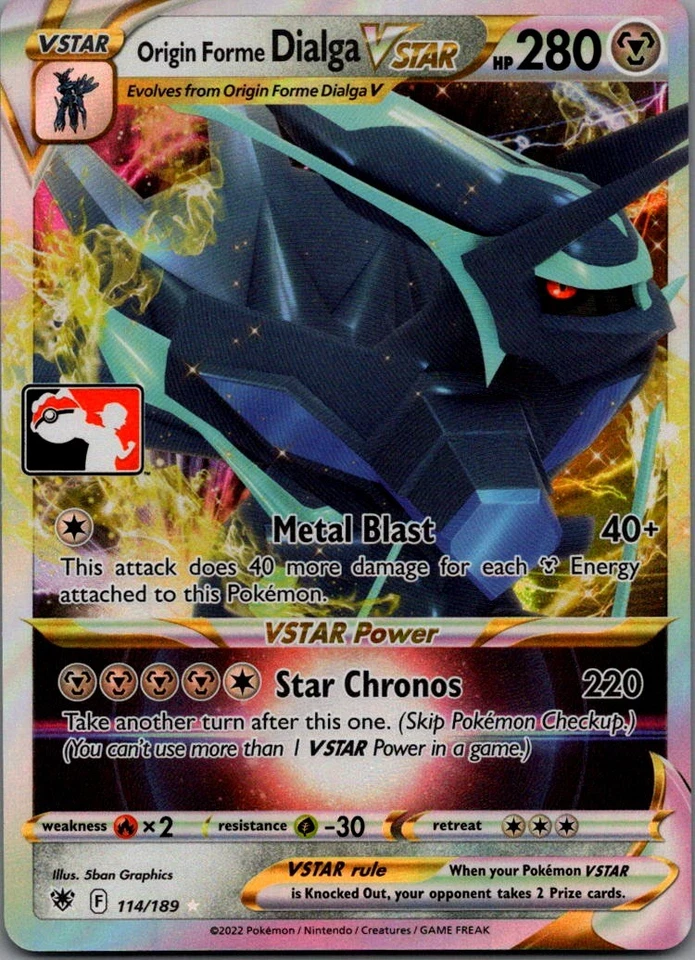 Origin Forme Dialga VSTAR Ultra Rare Prize Pack Series Cards 114/189 NM - Image 1 of 2