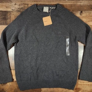 Timberland Sweater Mens XXL Gray Pullover Tight Knit Ribbed Sleeves - Picture 1 of 12