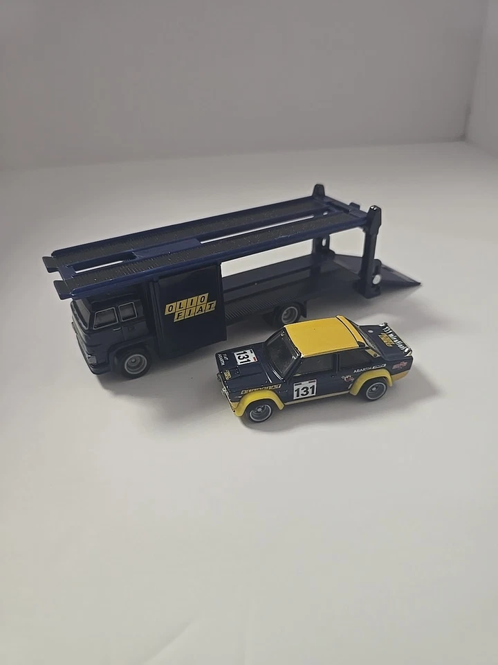 Hot Wheels Premium Fiat 131 Abarth Team Transport w/Hauler loose 1/64 scale Used - Image 1 of 4